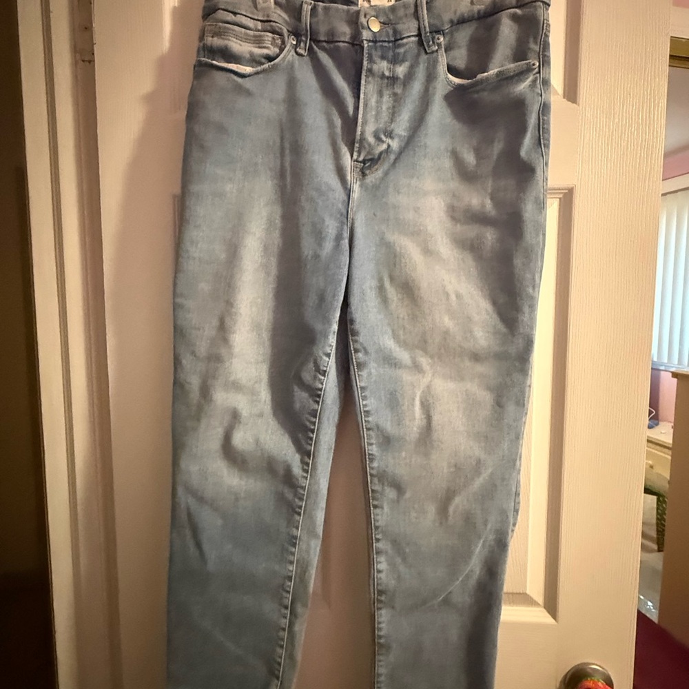 Good American Light Wash Women's Jeans - Classic Straight Fit (14–18 Size)